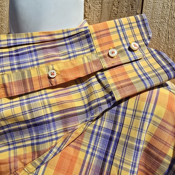 Tommy Hilfiger Cotton Orange Yellow Button Down Long Sleeve Shirt Men's Size M - Picture 6 of 11